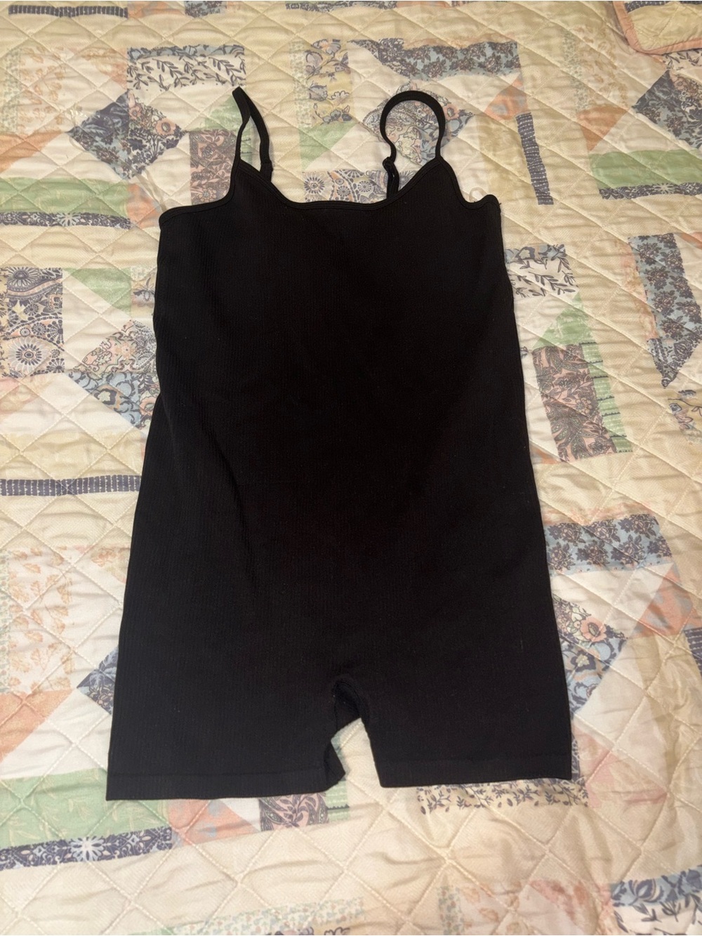 No Boundaries Black Ribbed Sleeveless Romper